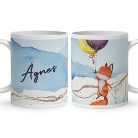 Kérd a Neveddel - Cuki Róka és kisegér mintás egyedi bögre