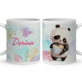 Kérd a neveddel - Cuki virágos tengerimalac mintás egyedi bögre