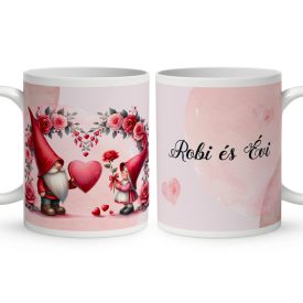 Kérd a neveddel - Páros cuki manók mintás bögre