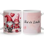 Kérd a neveddel - Páros cuki manók mintás egyedi bögre