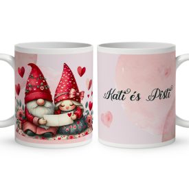   Kérd a neveddel - Páros manók és a szerelmes levél mintás bögre