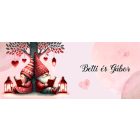 Kérd a neveddel - Páros manók és a szerelmes levél mintás egyedi bögre