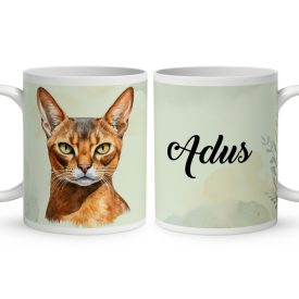 Névvel kérhető - Abesszín macska portré mintás bögre