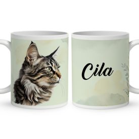   Névvel kérhető - Amerikai bobtail macska portré mintás bögre