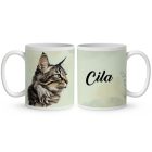 Névvel kérhető - Amerikai bobtail macska portré mintás bögre