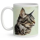 Névvel kérhető - Amerikai bobtail macska portré mintás bögre