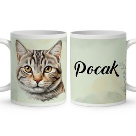   Névvel kérhető - Amerikai rövidszőrű macska portré mintás bögre