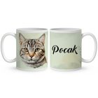 Névvel kérhető - Amerikai rövidszőrű macska portré mintás bögre