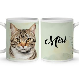   Névvel kérhető - Amerikai drótszőrű macska portré mintás bögre