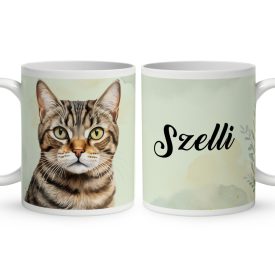   Névvel kérhető - Brazil rövidszőrű macska portré mintás bögre