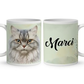   Névvel kérhető - Brit hosszúszőrű macska portré mintás bögre