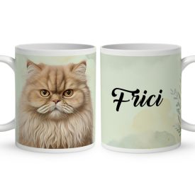   Névvel kérhető - Barna Brit hosszúszőrű macska portré mintás bögre