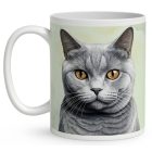 Névvel kérhető - Brit rövidszőrű macska portré mintás bögre