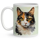 Névvel kérhető - Calico macska portré mintás bögre