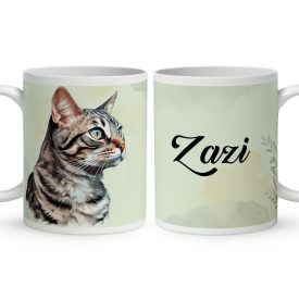   Névvel kérhető - Kaliforniai pöttyös macska portré mintás bögre