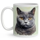 Névvel kérhető - Karthauzi macska portré mintás bögre