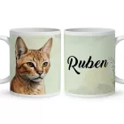 Névvel kérhető - Chausie macska portré mintás bögre
