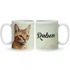 Névvel kérhető - Chausie macska portré mintás bögre