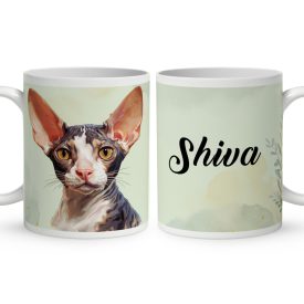   Névvel kérhető - Cornish Rex macska portré mintás bögre