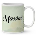 Névvel kérhető - Szürke Devon Rex macska portré mintás bögre