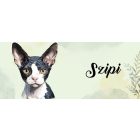 Névvel kérhető - Fekete Devon Rex macska portré mintás bögre