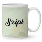 Névvel kérhető - Fekete Devon Rex macska portré mintás bögre