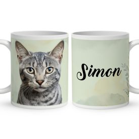   Névvel kérhető - Egyiptomi mau macska portré mintás bögre