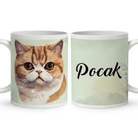   Névvel kérhető - Egzotikus rövidszőrű macska portré mintás bögre