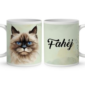 Névvel kérhető - Himalája macska portré mintás bögre