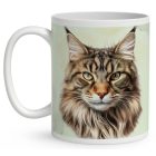 Névvel kérhető - Maine Coon macska portré mintás bögre