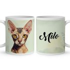 Névvel kérhető - Keleti rövidszőrű macska portré mintás bögre