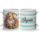 Névvel kérhető - Húsvéti tojások és cuki manó mintás bögre