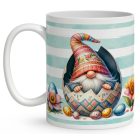 Névvel kérhető - Húsvéti manó virágokkal mintás bögre