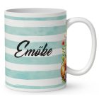 Névvel kérhető - Húsvéti manó virágokkal mintás bögre