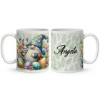 Névvel kérhető - Húsvéti manó nyuszikával mintás bögre