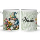 Névvel kérhető - Cuki manó és a tavaszi virágok mintás bögre