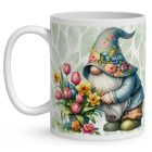 Névvel kérhető - Cuki manó és a tavaszi virágok mintás bögre