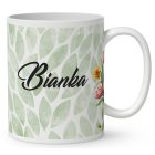 Névvel kérhető - Cuki manó és a tavaszi virágok mintás bögre