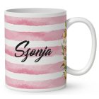 Névvel kérhető - Liliom és cuki manó mintás bögre