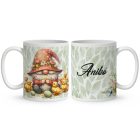 Névvel kérhető - Húsvéti manó kis csibékkel mintás bögre