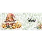 Névvel kérhető - Húsvéti manó kis csibékkel mintás bögre