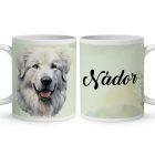Névvel kérhető - Kuvasz portré mintás bögre