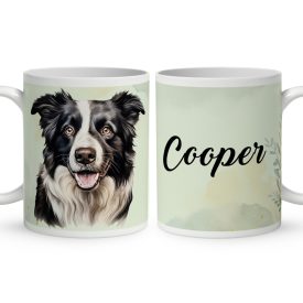 Névvel kérhető - Border Collie portré mintás bögre
