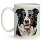 Névvel kérhető - Border Collie portré mintás bögre