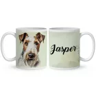 Névvel kérhető - Drótszőrű fox terrier portré mintás bögre