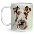 Névvel kérhető - Drótszőrű fox terrier portré mintás bögre