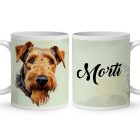 Névvel kérhető - Airedale terrier portré mintás bögre