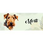 Névvel kérhető - Airedale terrier portré mintás bögre