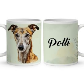 Névvel kérhető - Magyar agár portré mintás bögre