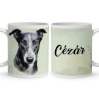 Névvel kérhető - Olasz agár portré mintás bögre